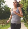 A woman jogging outdoors