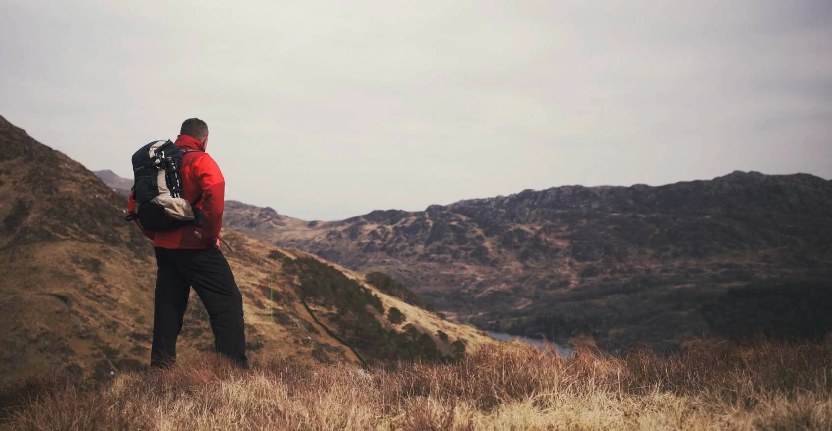 A man standing on a hillside