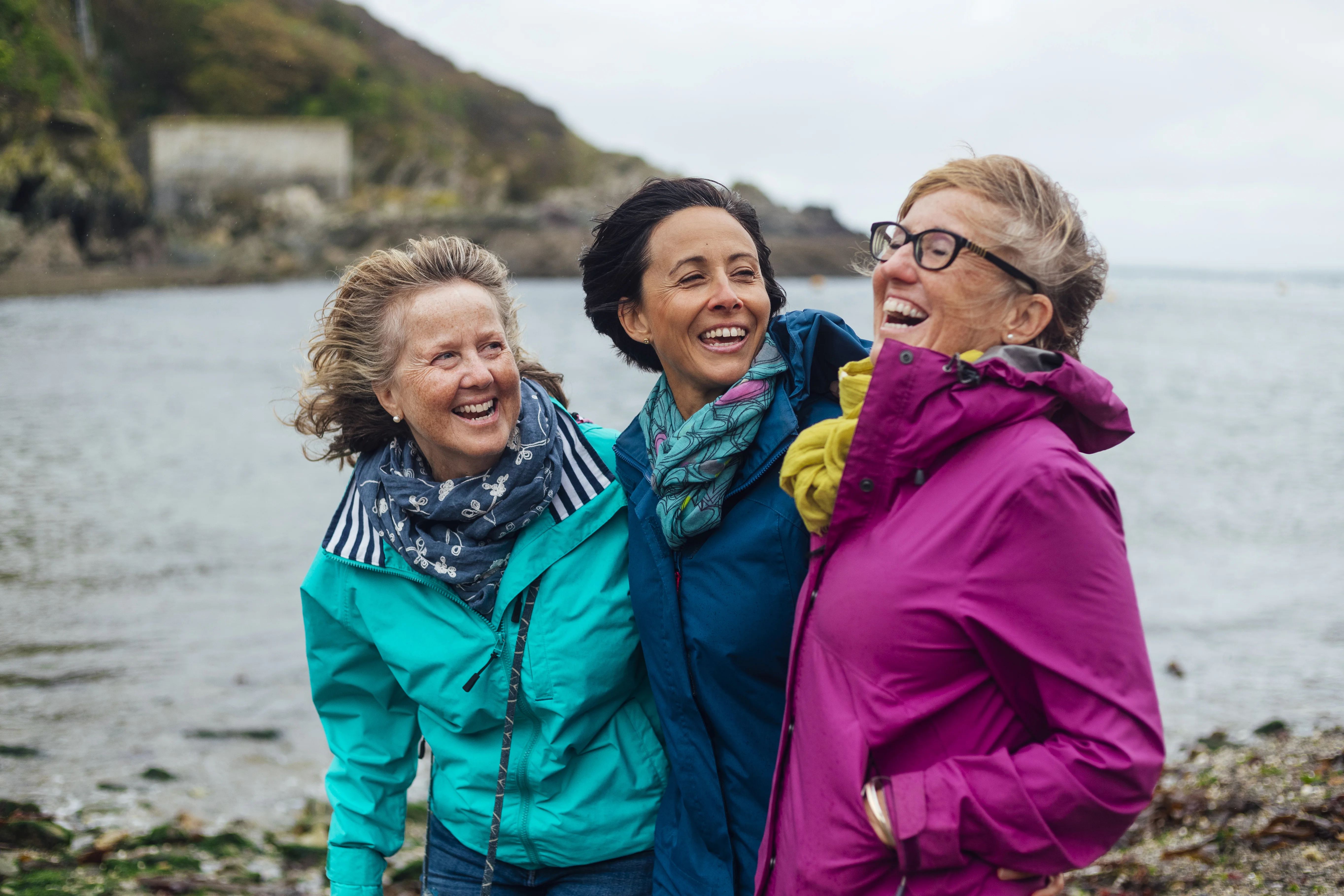 a group of women smiling