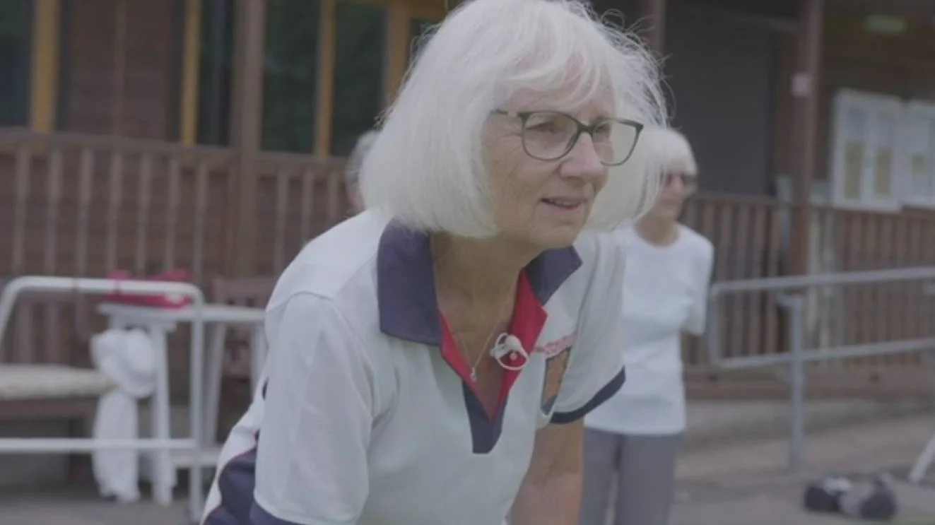 a person with white hair