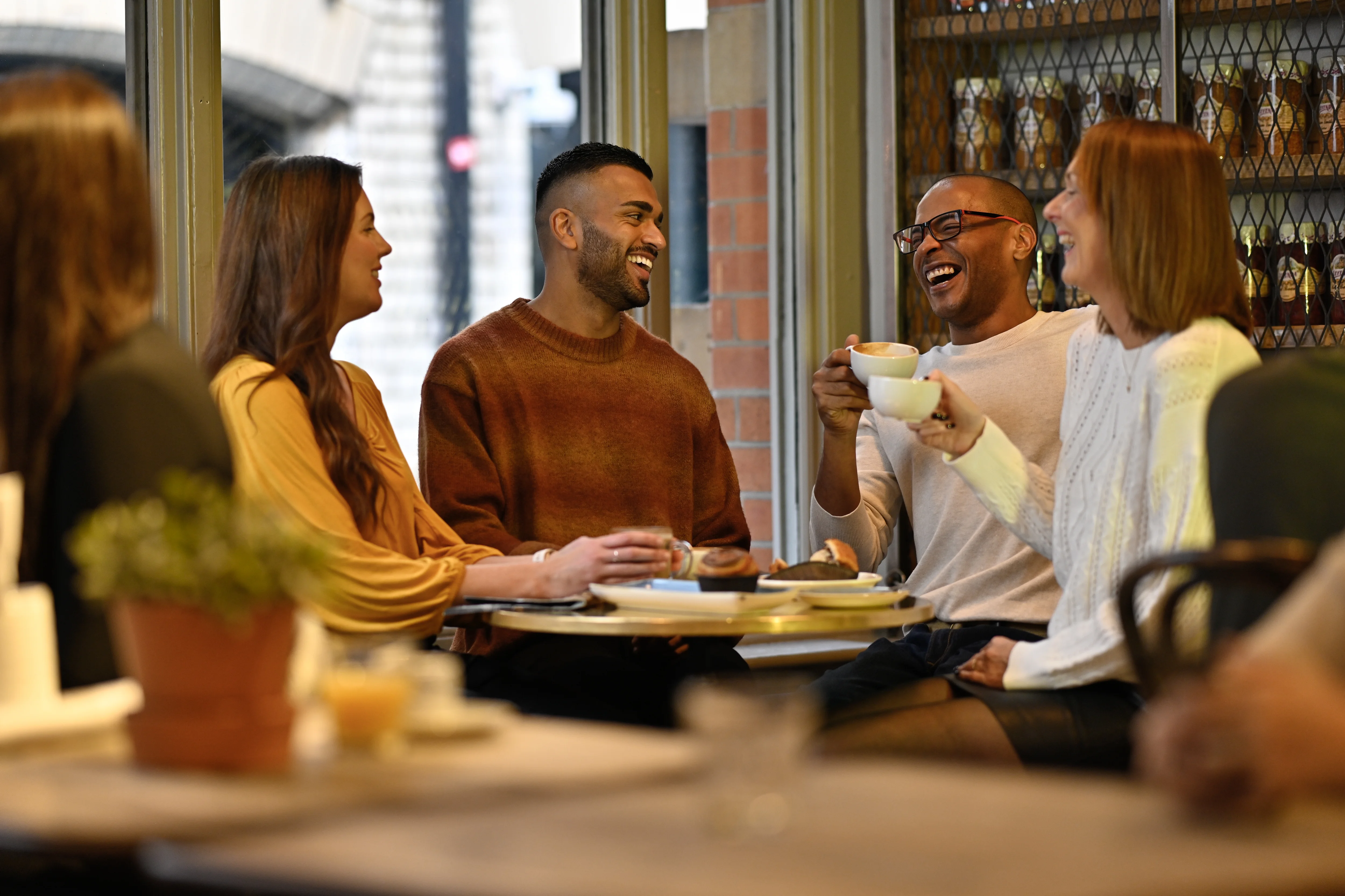 A group of friends having a coffee