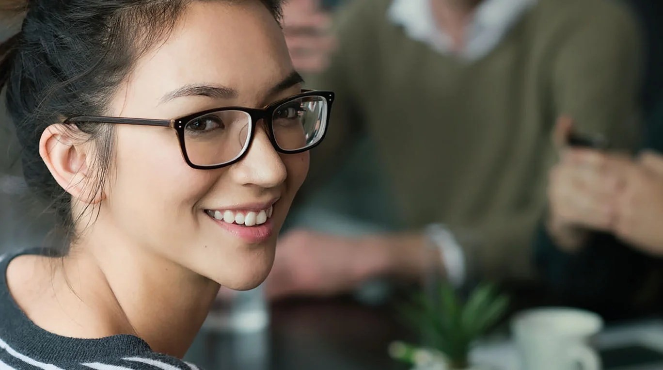 a person wearing glasses
