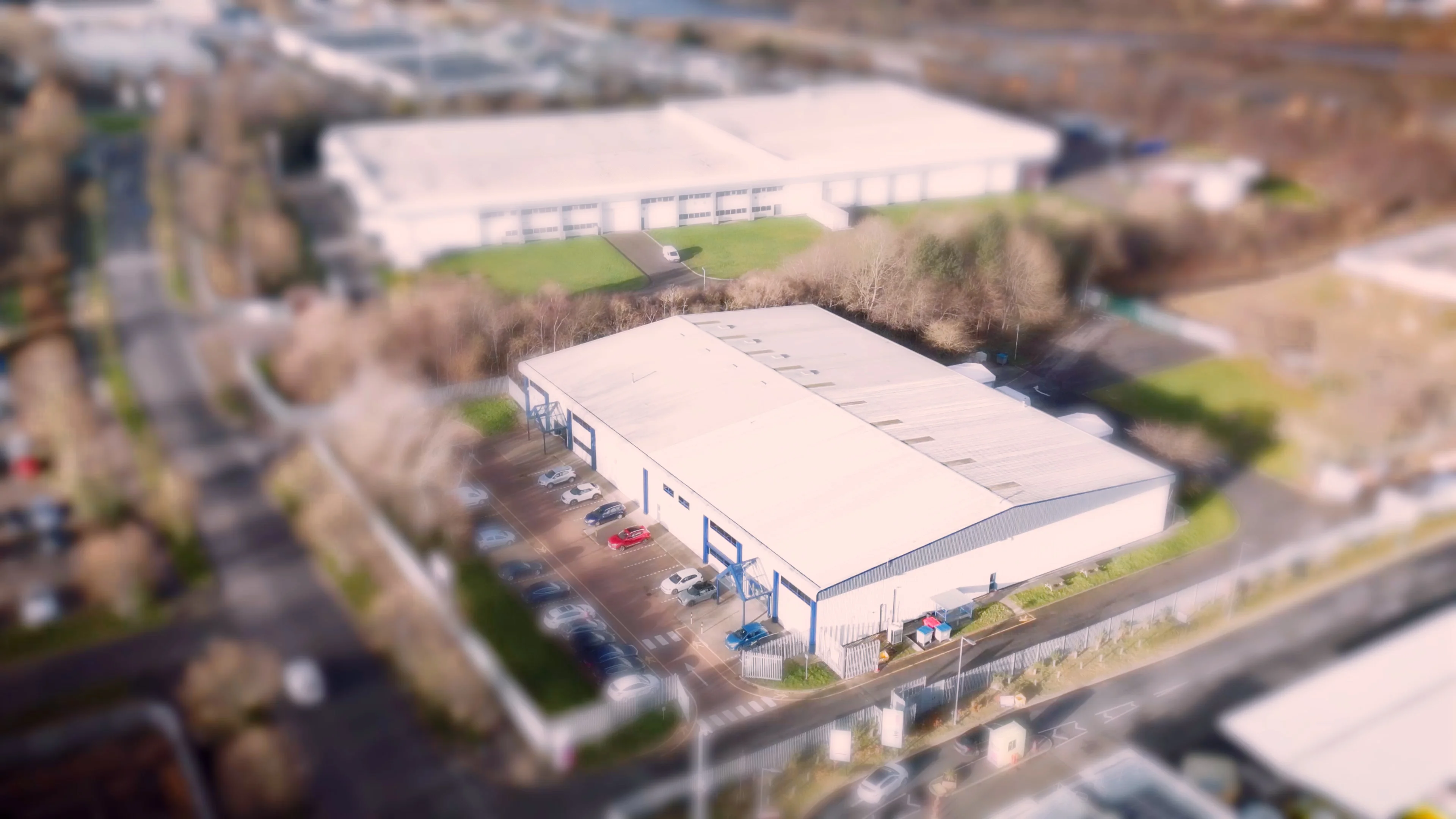 aerial view of a building