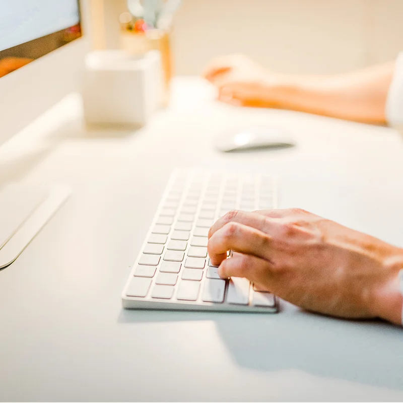 Typing on a keyboard